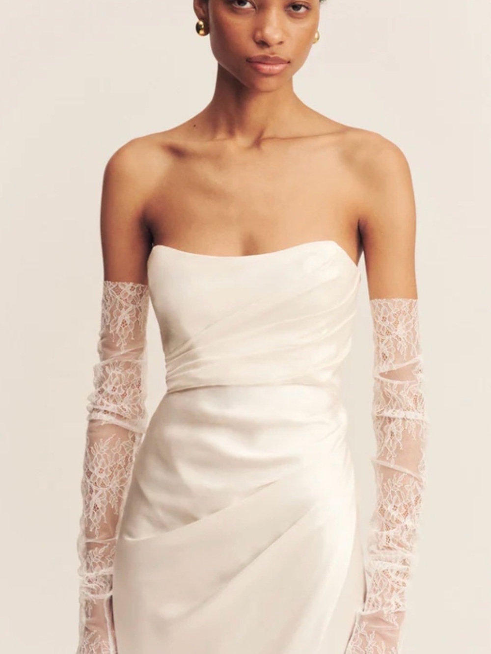 Shona Joy Ivory Lace Long Gloves